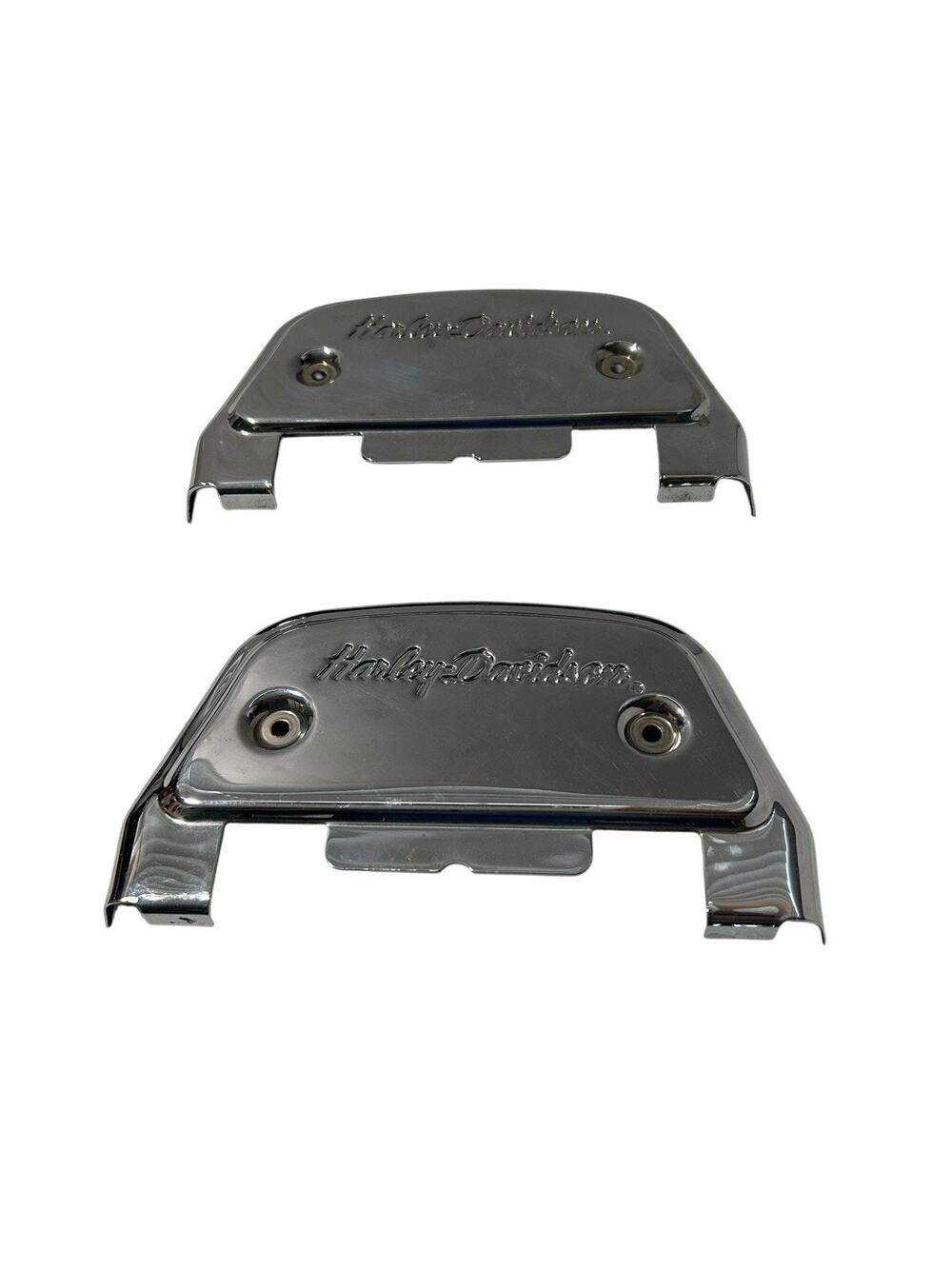 Harley-Davidson Script Passenger Footboard Covers Pair Chrome 50782-91 Dyna